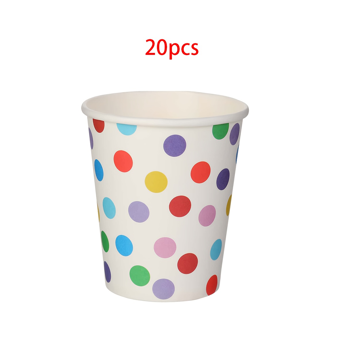 10pcs/20pcs Rainbow Polka Dot Paper Cups Colorful Painted Dots Cups For Cold Hot Beverage Table Decor Birthday Wedding Picnic Travel Party Supplies For Halloween、christmas