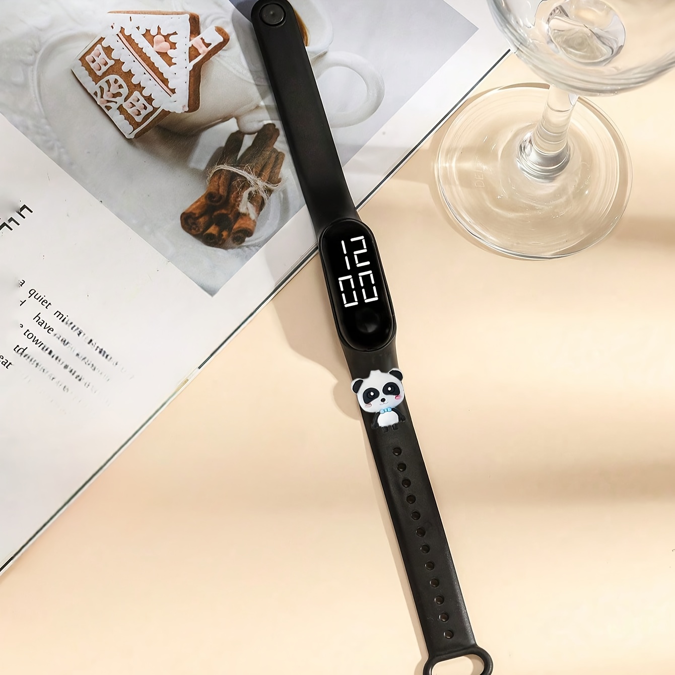 1pc rectangular bear led electronic watch boys girls casual Temu