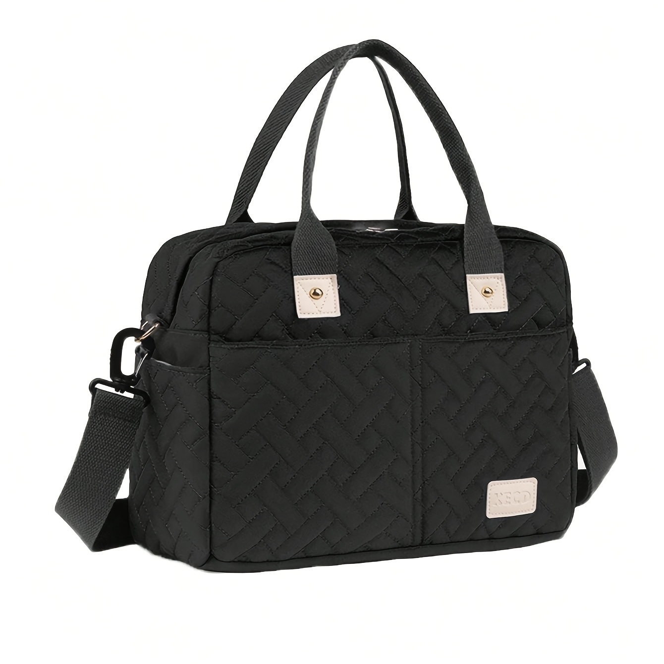 TEMU 1 sac de maman matelassé, sac à main portable à bandoulière unique avec longue sangle, 4 couleurs disponibles pour organisateur de sac, crochet
