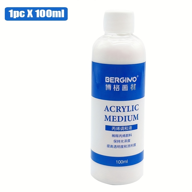 TEMU Acrylic & Medium - Improve Paint Flow, & Durability - Compatible With Acrylic Paints - In 100ml/3.38oz & 500ml/16.91oz - For Artists,