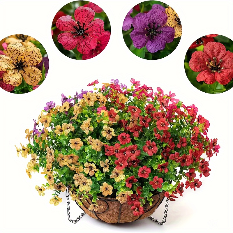 

12 Bundles Classic Artificial Daisy Flowers - Uv Resistant Faux Silk Decorative Swags, Plastic Flower Mix For Outdoor, Porch, Garden, Holiday Decor, Ideal For Christmas, Easter, Hanukkah, Thanksgiving