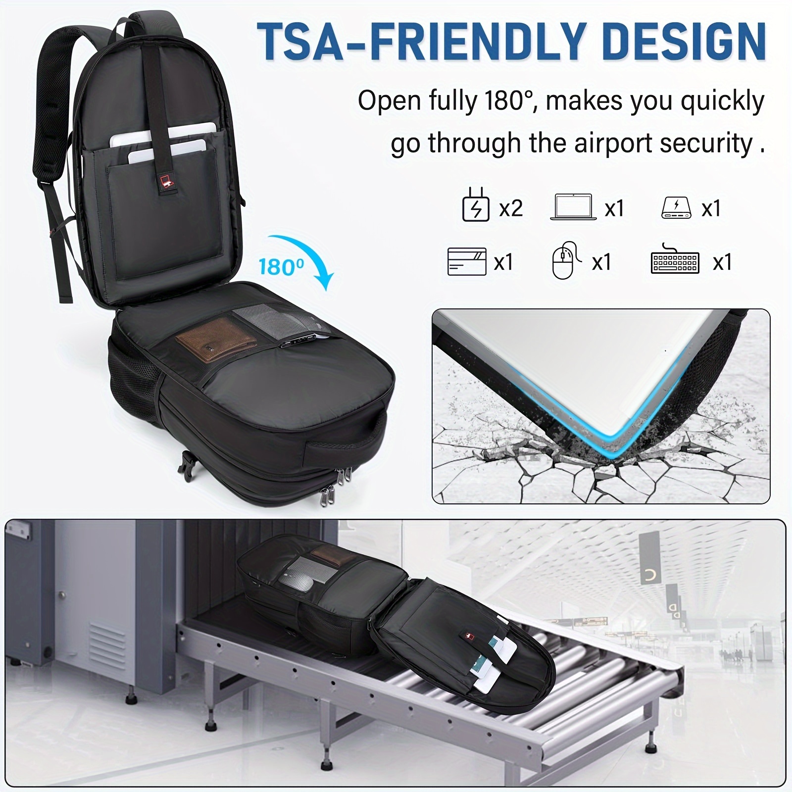 mens 50l large laptop backpack insulated lunch bag 17 Temu Belgium