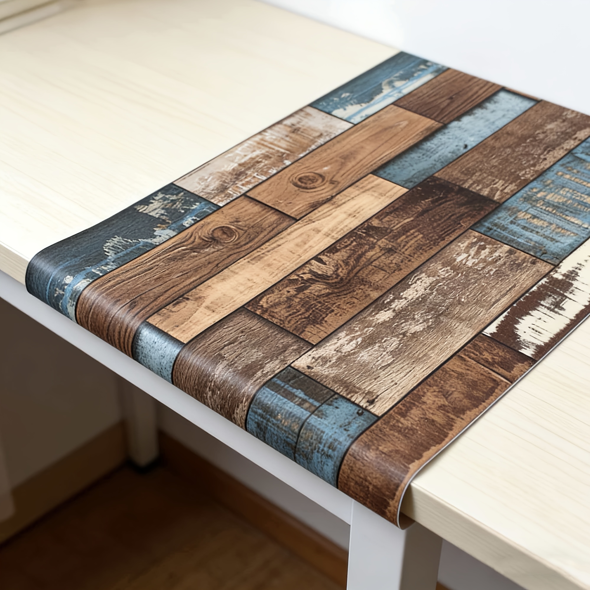 Image of 1 Roll Vintage Grain Wood Self-adhesive Removable Wallpaper, Waterproof, Peel-and-stick, For Appliances, Furniture, Home Decor, Room Background, Kitchen Renovation, Wallpaper, Wall Sticker