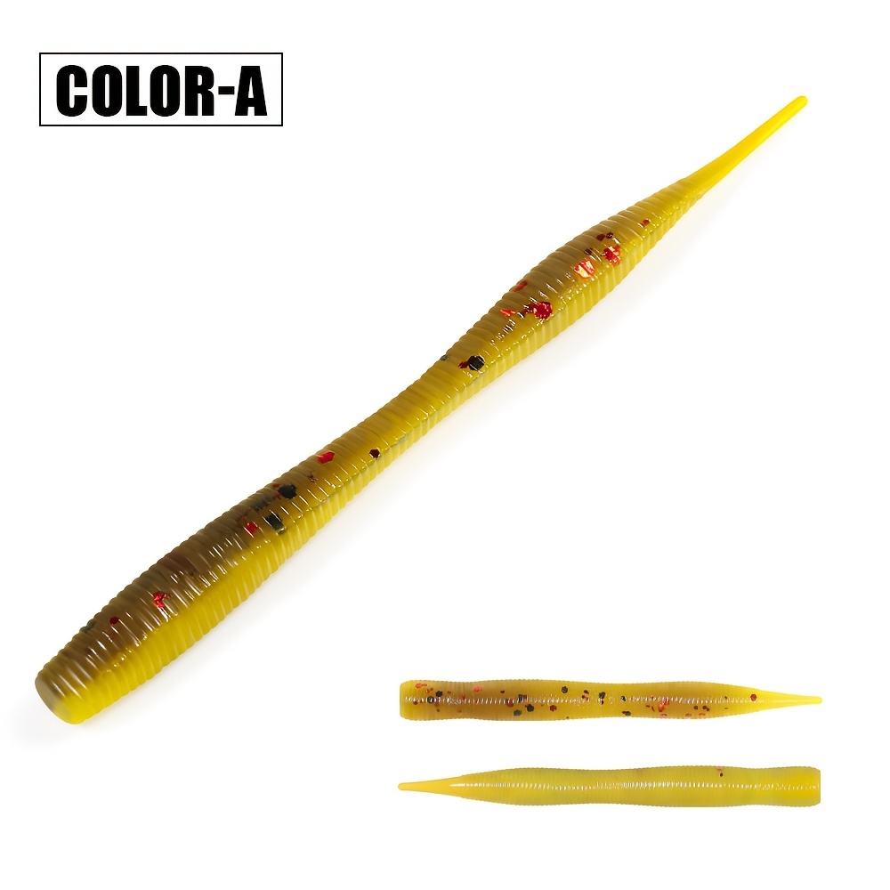 TEMU Spinpoler Micro Soft Worm Fishing Lure - 4.8cm Soft Plastic Microbait Suitable For Saltwater/freshwater, Ice Fishing, Rock Fishing, Drop Shot