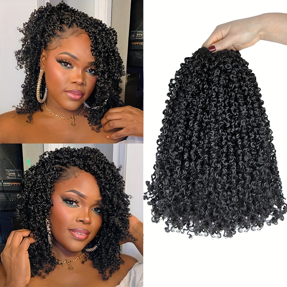 twist crochet hair inch 8 packs pre looped mini - Temu