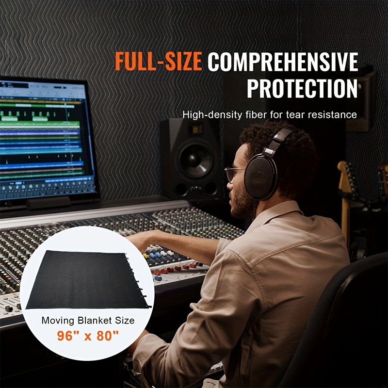 

96"x80" Mingyqou Studio Acoustic Foam Panels, High-density Polyester Soundproofing Blanket, , Tear-resistant, With Acoustic Treatment For Recording, Home Theater, Music Room