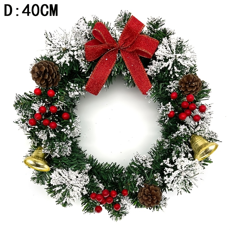 Image of 15-inch Christmas Wreath Decoration, Holiday Gift, Christmas Ornament, Christmas Door Wreath, Christmas Home Decor, Thanksgiving Decoration, Christmas Wreath