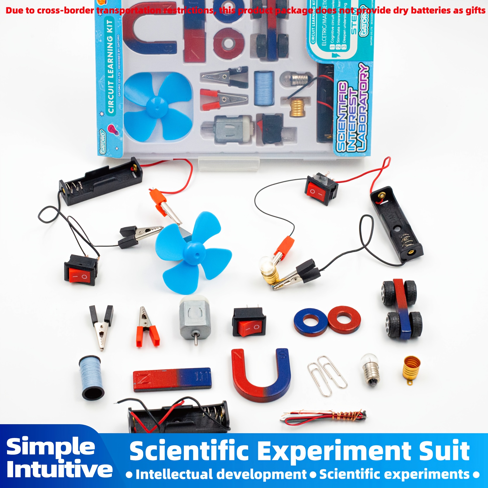 stem circuit with led bulbs battery box lamp holder switch educational science experiment set for teachers international science education organization english instructions science international science education materials stem project bo Product details 4