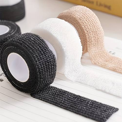6 roll pack of self elastic bandage in black beige
