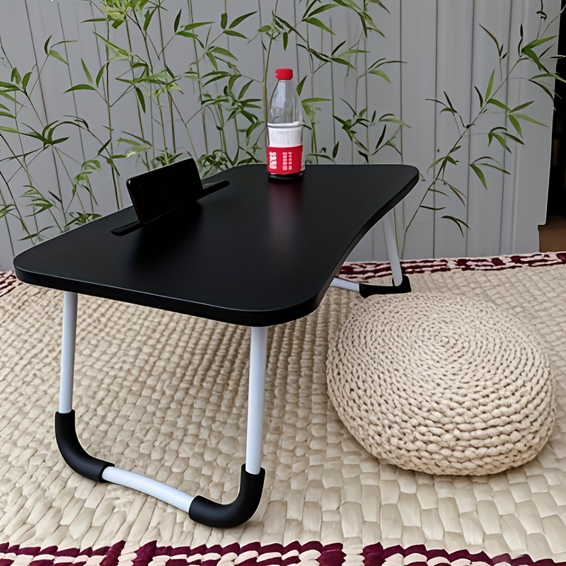 1pc customizable logo & motivational quote ultra-thin space-saving folding bed table with anti-tip design - sturdy metal frame lightweight laptop desk, suitable for laptops, reading, bed snacks -    , home offices, and   spaces Product details 6