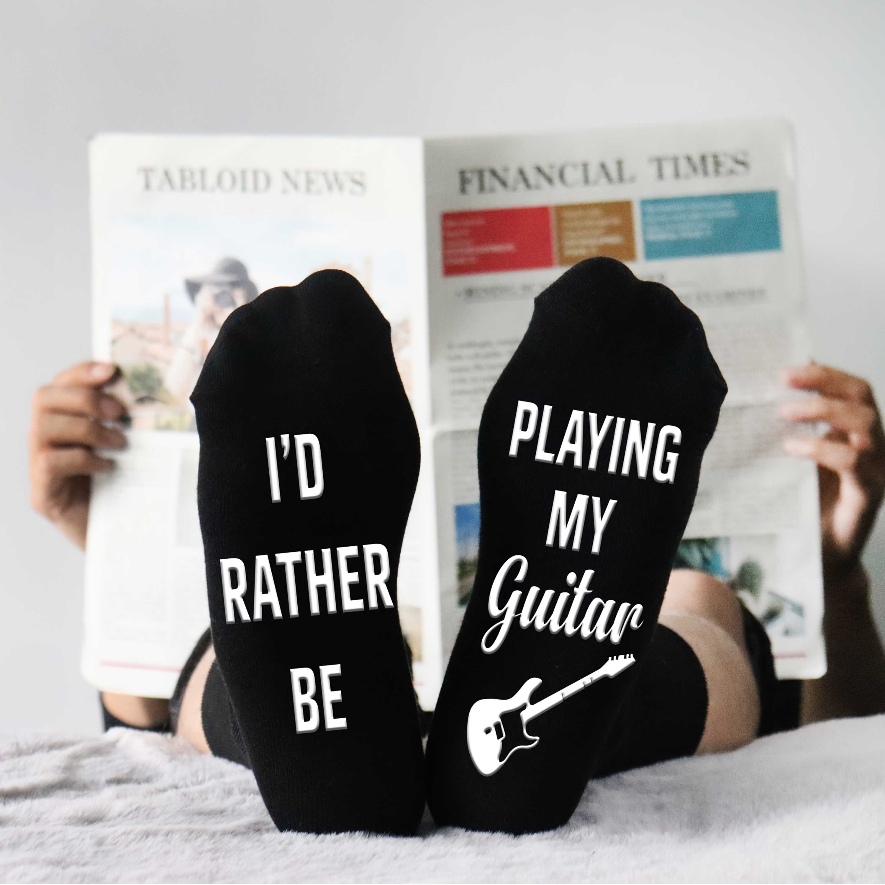 TEMU 1 Pair Of Guitar Socks, Guitar Gift, Music Socks, Guitarist Gift, Gift For Music Lovers, Creative Birthday Gift, Fun And Novel Socks Gift For ,
