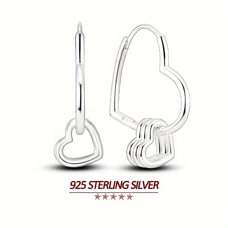 

Original 925 Sterling Silver High Quality Women's Hoop Earrings Minimalist Design Multi Ring Heart Shape Elegance Women Earrings Jewelry Gifts