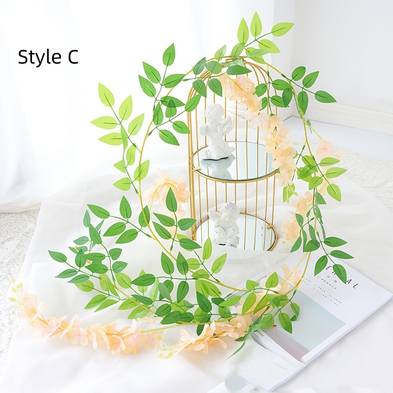 1pc, 180cm Fake Ivy Wisteria Flowers Artificial Plant Vine Garland For Room Garden Decorations Wedding Arch Baby Shower Floral Decor