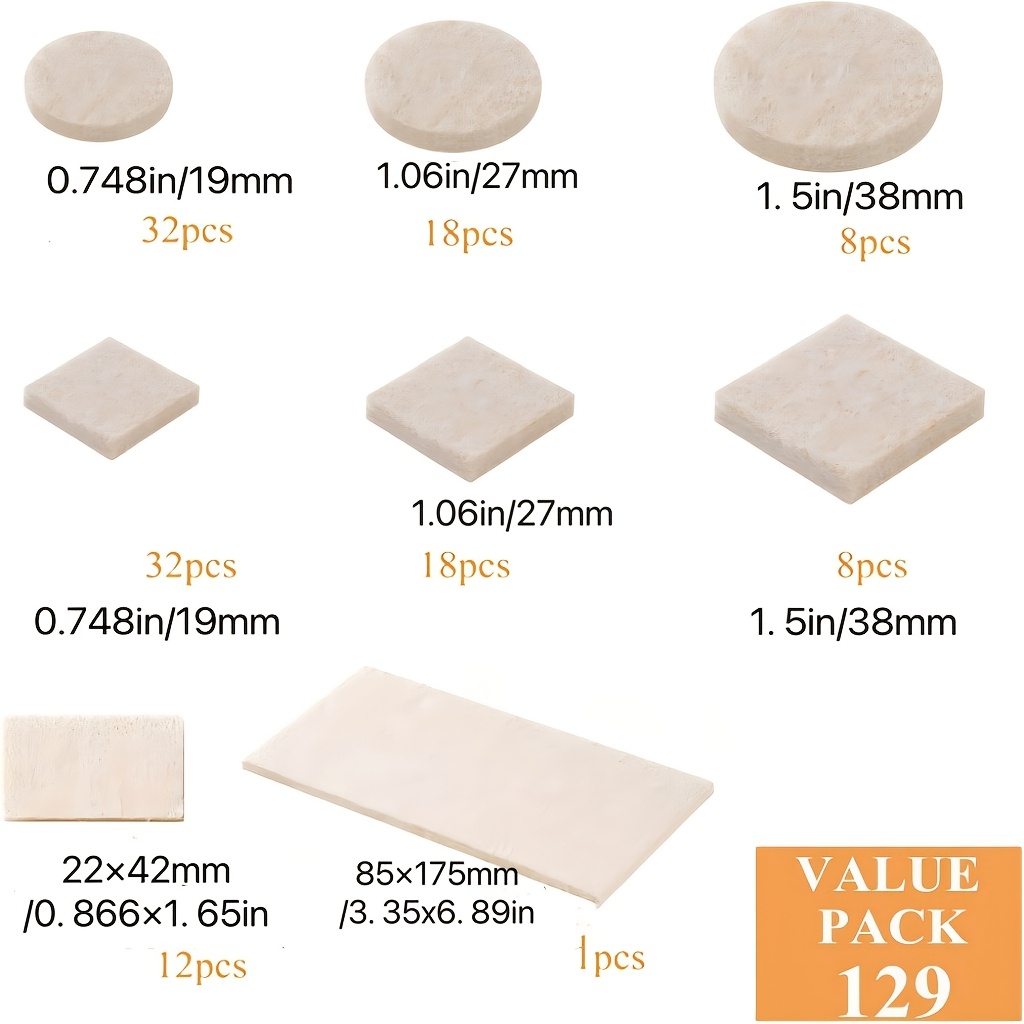 Image of 129pcs Beige Felt Furniture Pads Set, 5mm Thick, Round & Square Chair Leg Protectors, Self-adhesive Carpet Grippers, Scratch-proof Floor Pads For Smooth Furniture Movement