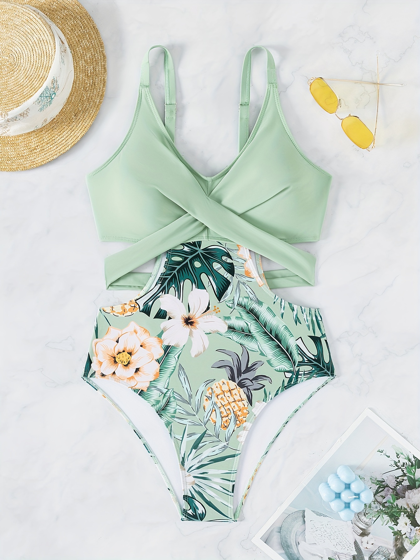 Green Swimsuit - Temu