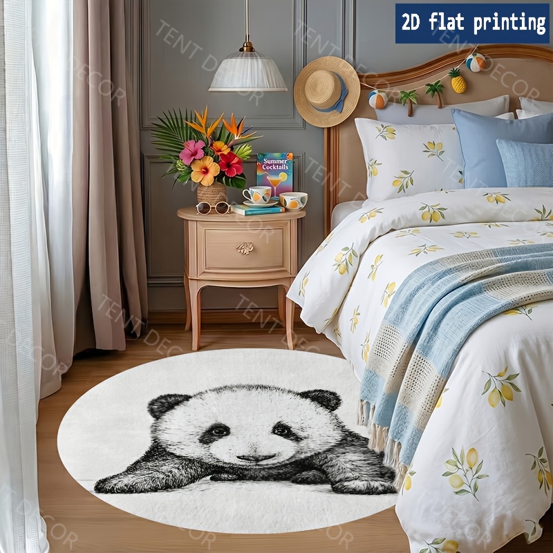 1pc round rug mat   drawing rug mat machine washable floor carpet for living room bedroom   daily home decoration stylish aesthetic holiday decoration   in multiple sizes