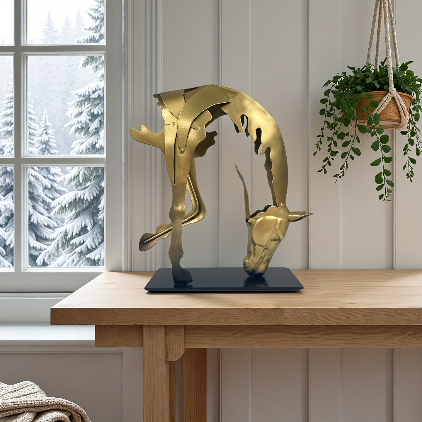 A Handcrafted Metal Horse Statue, a Unique Decorative Piece for The Desk, Suitable for The Living Room, Study, Or Office