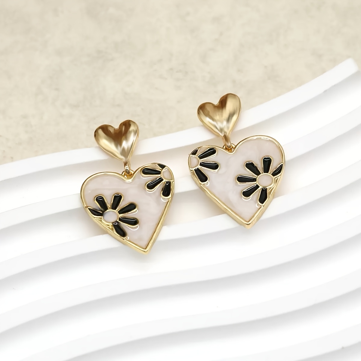 TEMU 1 par de aretes con colgante de en y , Joyería para uso diario/negocios para mujeres para de San Valentín