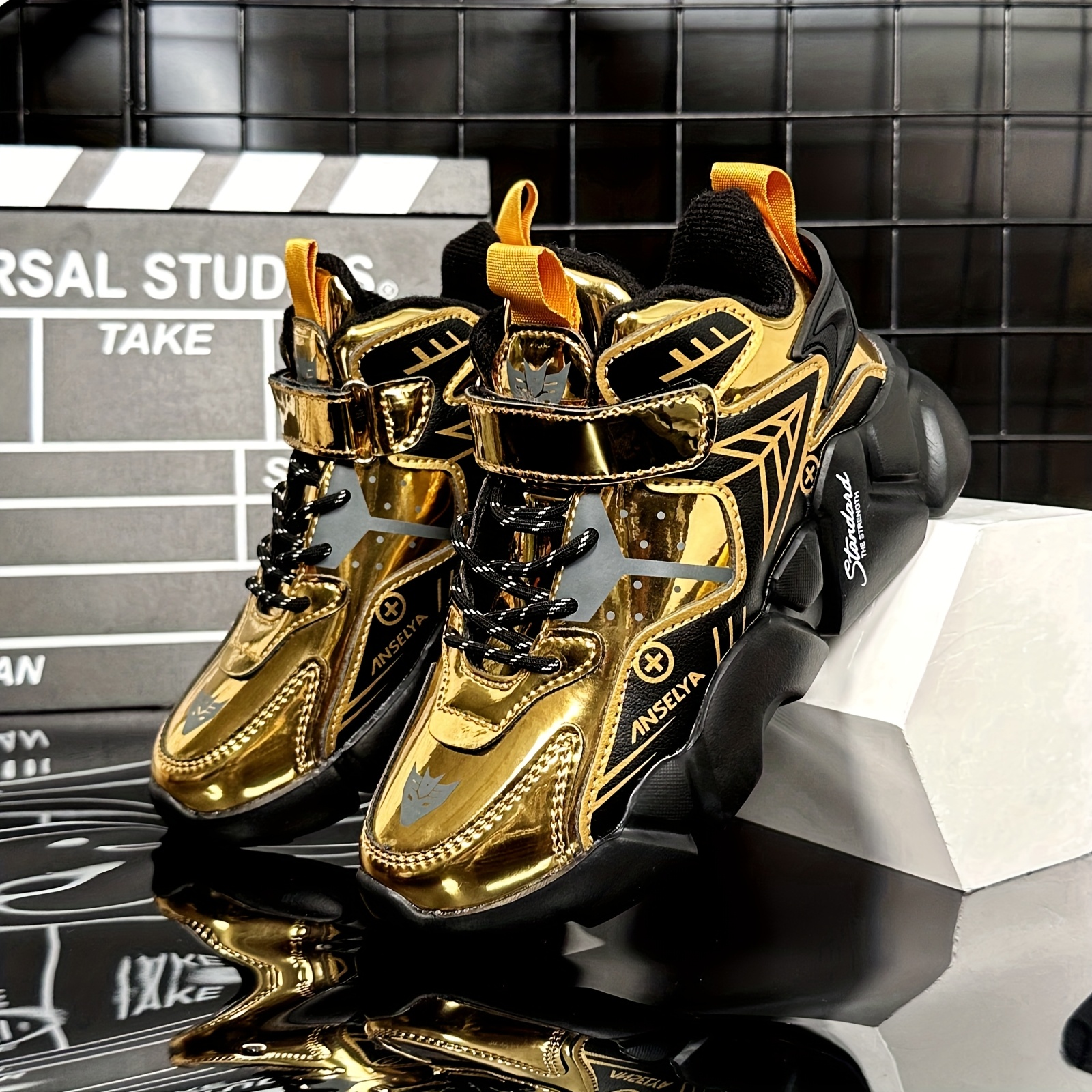 Jongensmode-sneakers - Duurzame laagtop-basketbalshoes met sluiting, ademende stofinleg en EVA-gepolijste zool voor outdoor-hardlopen, casual-draag - Comfort voor alle seizoenen, basketbalshoes, sportkleding, stijlvolle design met lusen, gevoerde EVA-zool