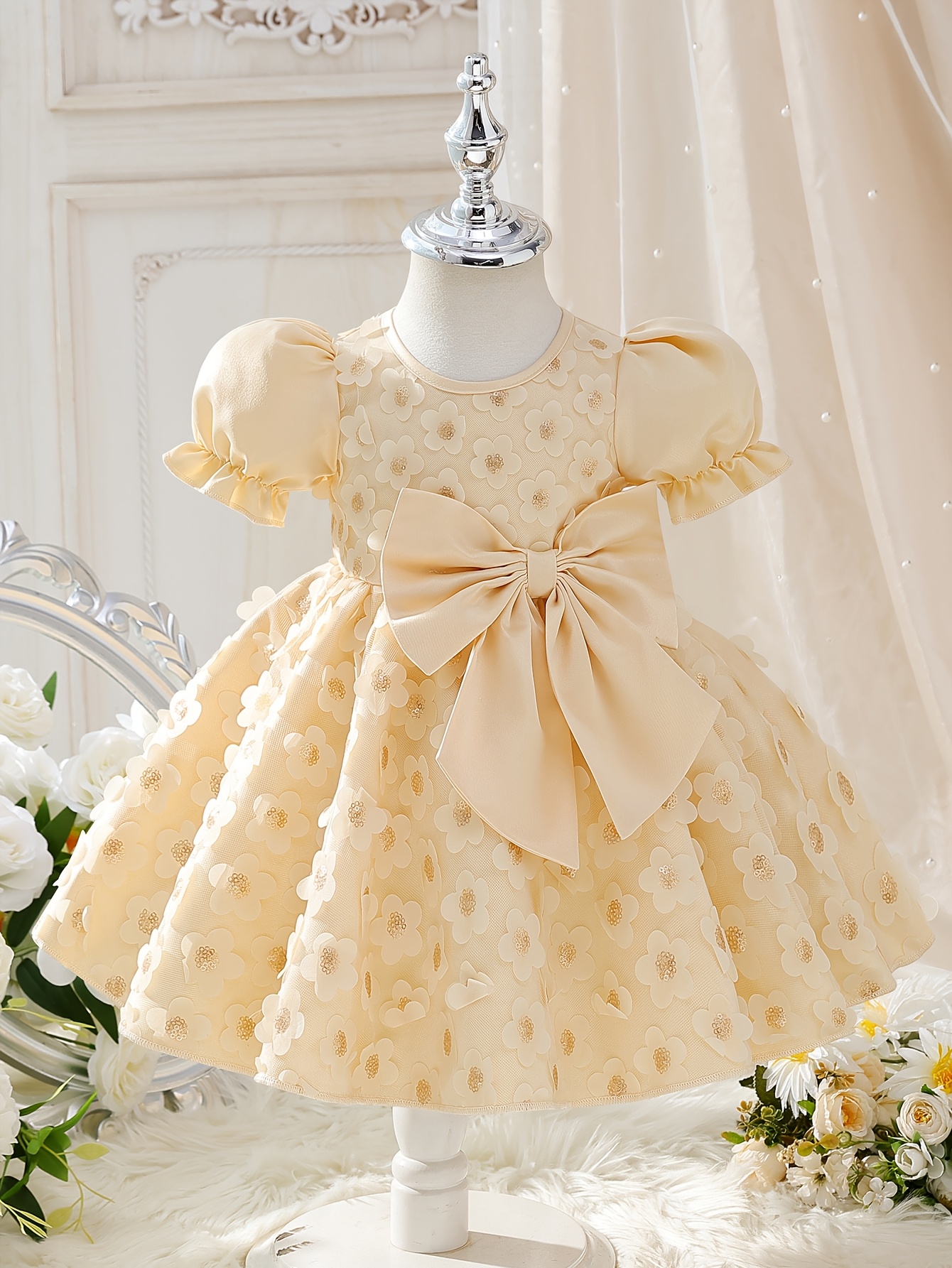Tulle Best Birthday Dress For Year Old Baby Girl Yellow Baby Girl Dress  Toddler Baby Girl, image size:1340x1785