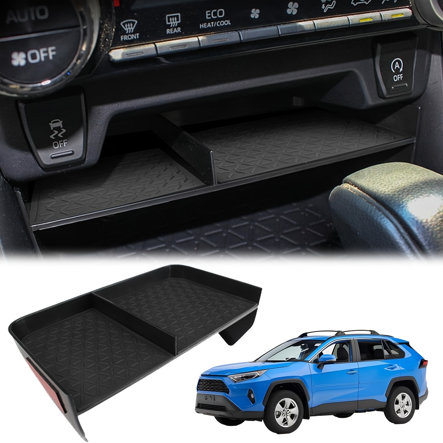 

[ ] Yitumu Fit Organizer For Toyota Rav4 2019-2024 - Abs Storage Box Non-slip Pads, Install, Enhances Organization &