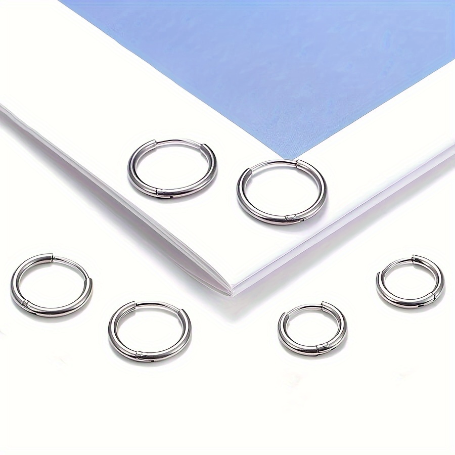 Golden Circle Earrings Set - 8 10 12mm Hoop Earrings