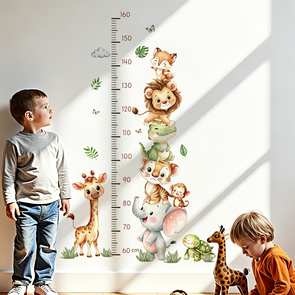 TEMU Cartoon Cute Elephant Measuring Wall Sticker, Suitable For Rooms, Bedrooms, Living Rooms, Sofas, School Background Wall Decor Stickers