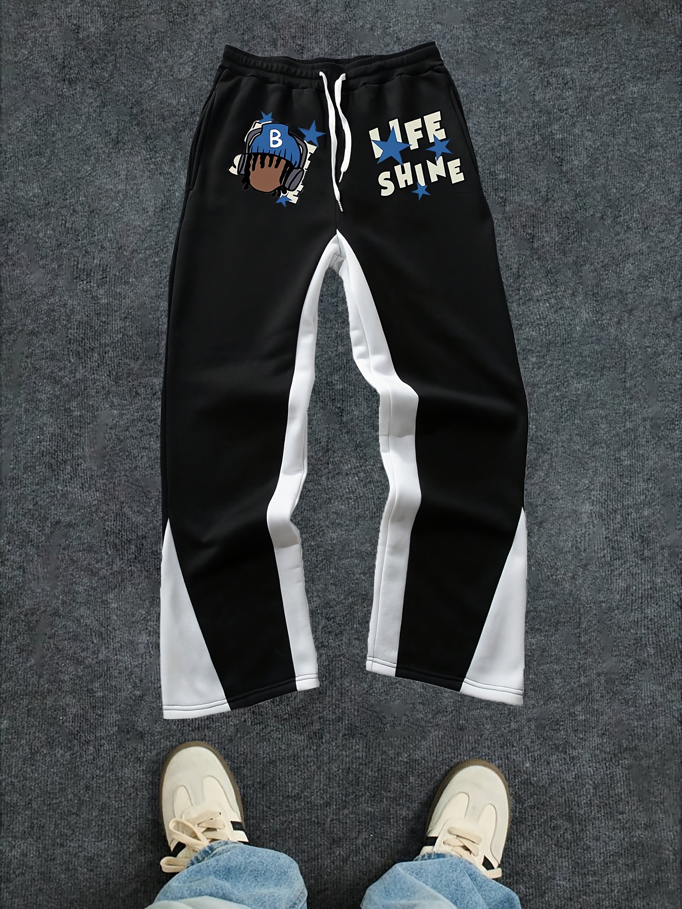 Blue Sweatpants Mens Autumn And Winter High Street Fashion