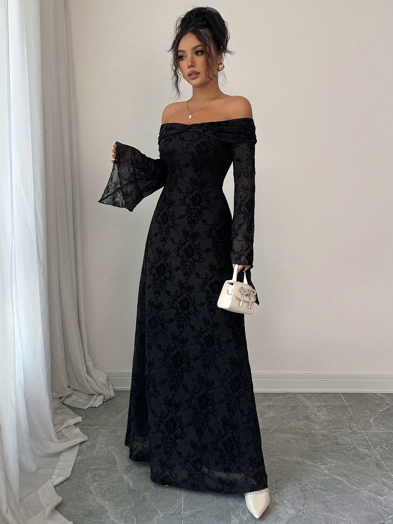 strapless open back dress Sheer-Bodice Long A-Line Prom Dress with Overskirt Rose Gold / 3XLarge main image 1