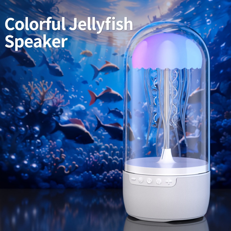 k19 colorful light jellyfish speaker imitating the movement scene of jellyfish wireless speaker support tf type c equipped with light conversion and unique ambient speaker details 3