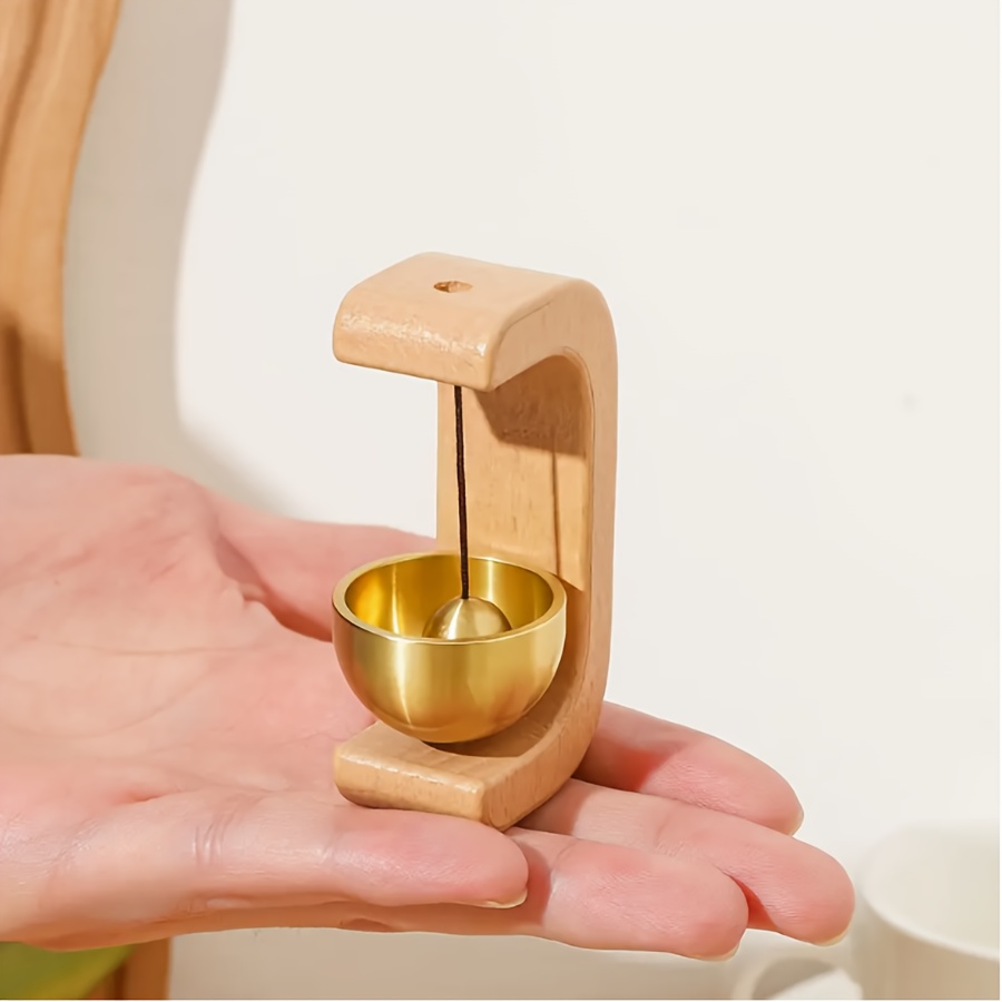 1 elegant japanese wooden wind chime wireless brass doorbell with magnetic installation convenient for home and commercial installation hanging bell for door and wall decoration
