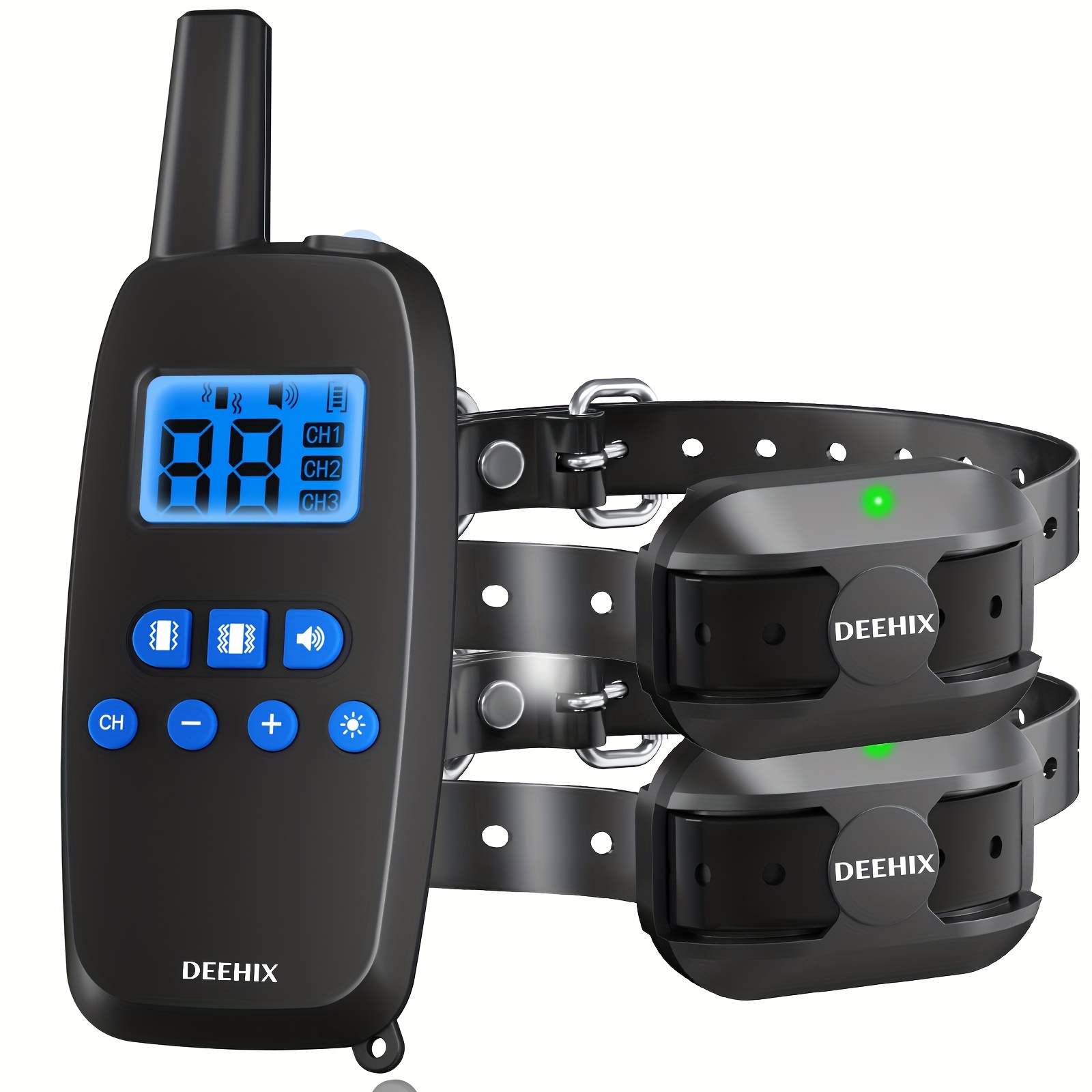 1 or 2pcs dogs 3280ft range dog training collars with remote adjustable nylon strap supports 99 levels vibration   sound   rechargeable waterproof for small to large dogs 5 150lbs