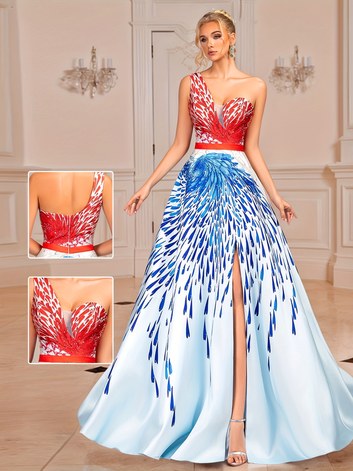 strapless open back dress Cersei One Shoulder Midi Dress main image 0