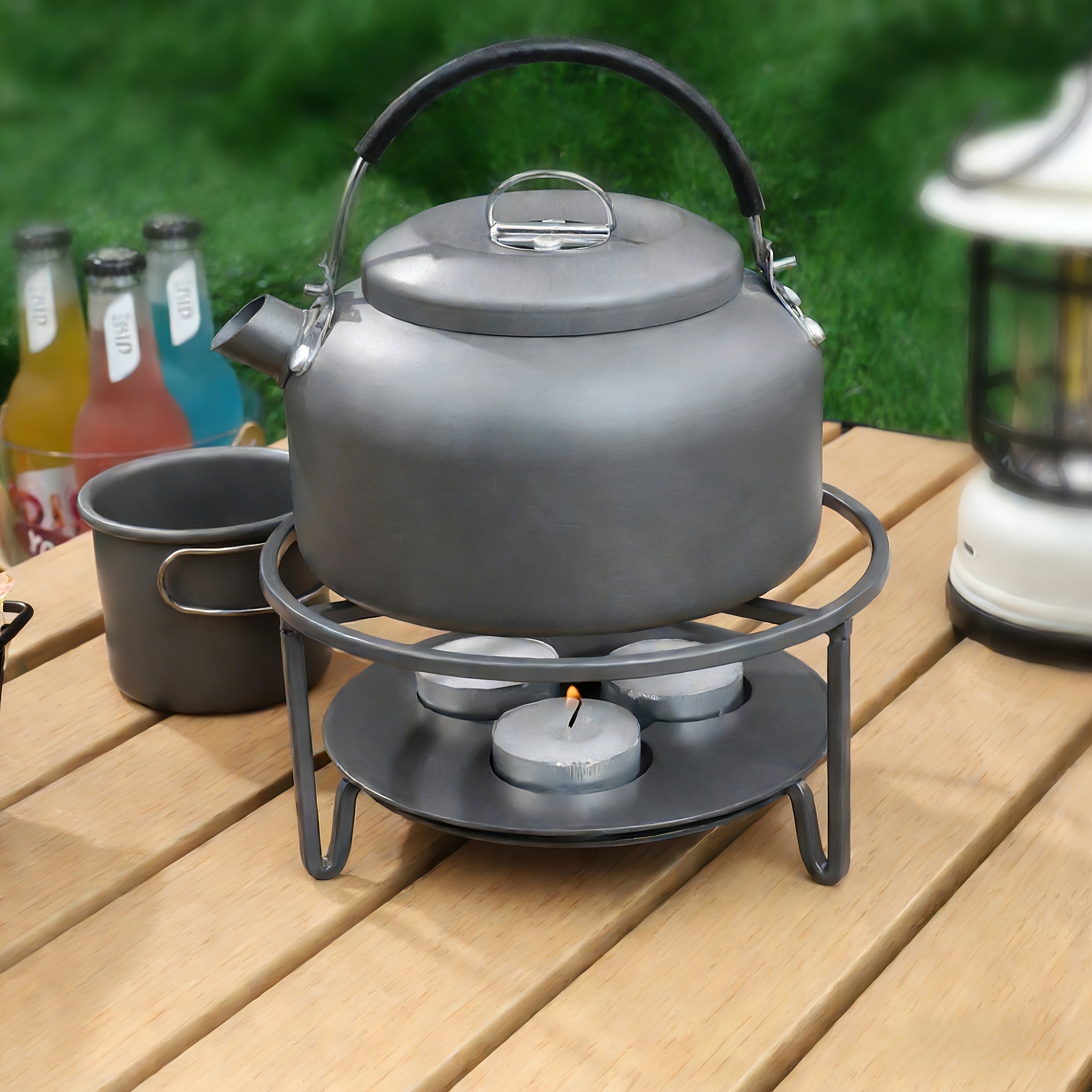 Image of 1pc Teapot Heating Base, Portable Candle Heating Tea Warmer - Cast Iron , And Insulates, Suitable For Tea Ceremonies, Outdoor Camping, Hotel Restaurants