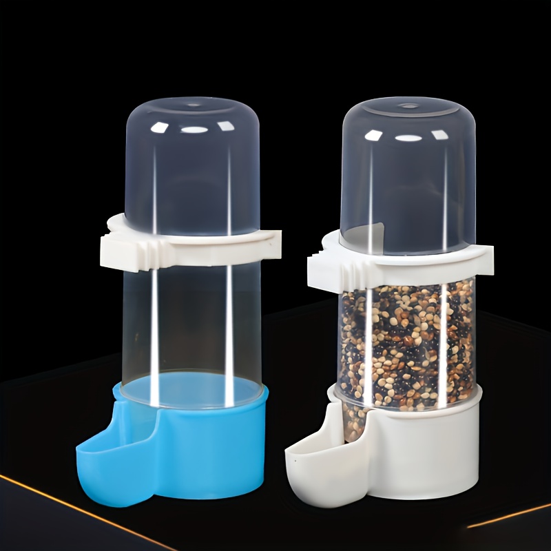 2pcs Automatic Bird Feeder And Waterer Set - Transparent, User-friendly Bird Cage Additions, Without Battery