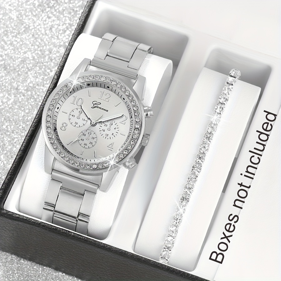 Shiny hot sale silver watch