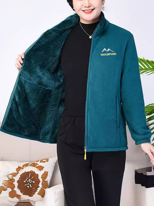thickened fleece cardigan for autumn and winter casual fleece top jacket extremely warm womens stylish and versatile outerwear with a stand up collar lightweight and warm in multiple colors