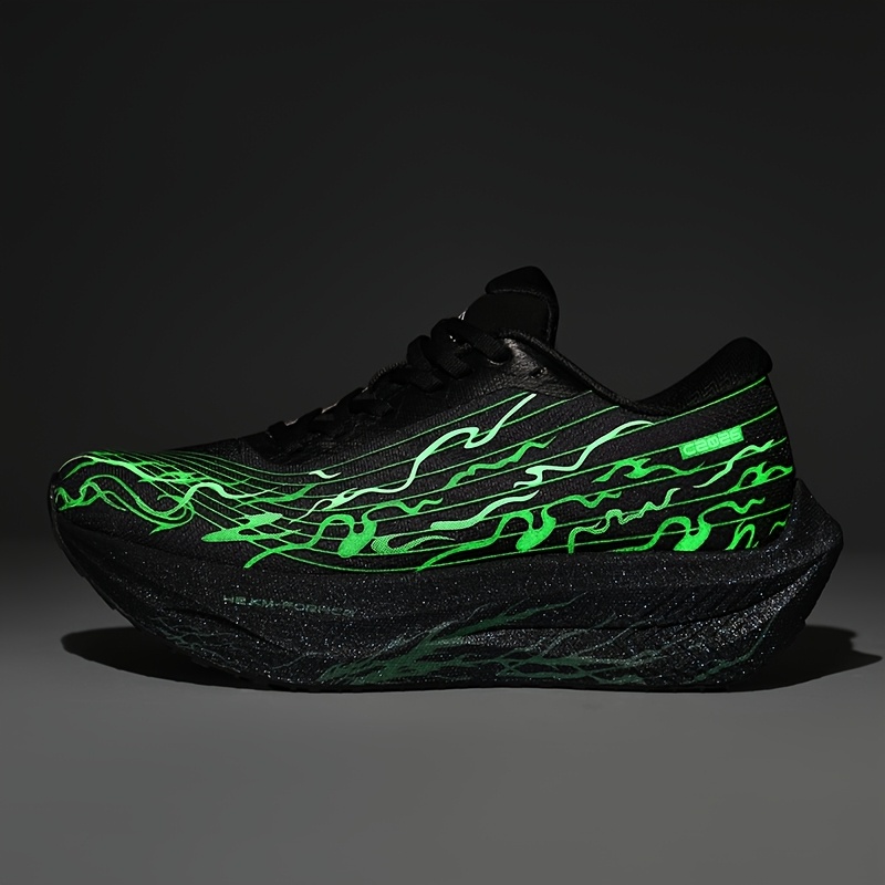 True Explosive Running Shoes 2026 New Model Soft-Soled Sports Carbon Plate Running Shoes Fluorescent Youth Sports Shoes for Physical Education Exam Shock-Absorbing Rebound Carbon Plate Running Shoes for Both Men And Women