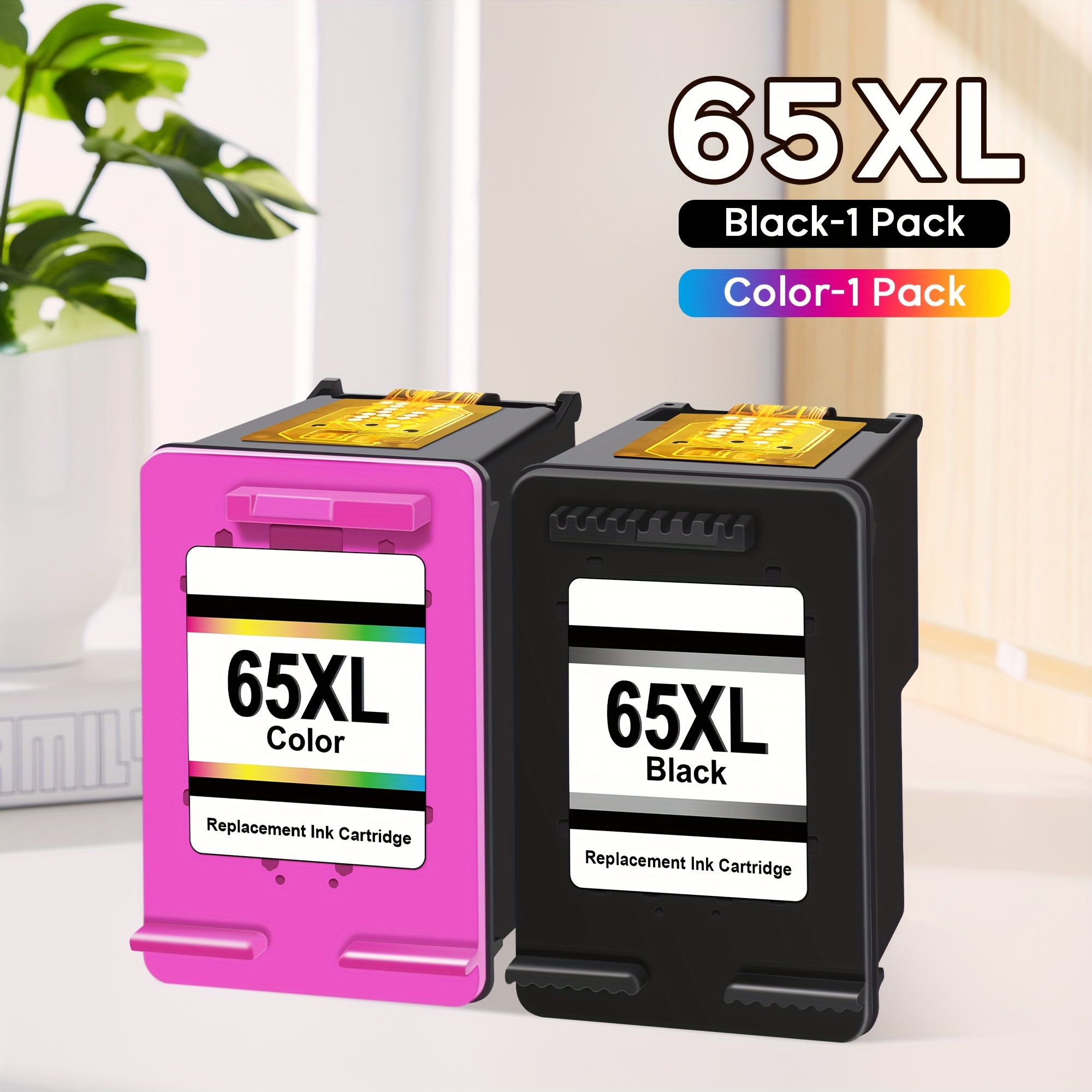 

2 Pack 65 Remanufactured Ink Cartridge Replacement For Ink 65 Xl 65xl (black And Color Combo) For Hp65 5055 5000 5052 5010 5070 5014 3755 3700 3772 2600 3752 2652 2655 2622 2640 Printers