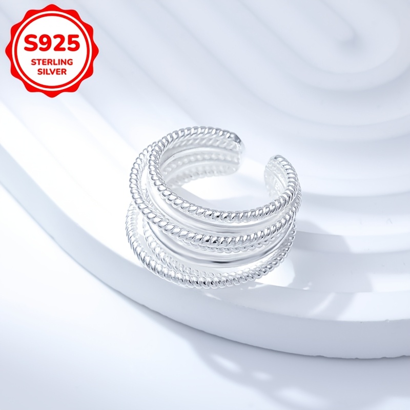 Sterling Silver Stackable Rings for Women Geometric 4g Daily Wear