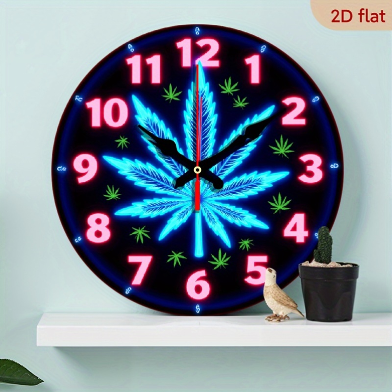 TEMU 2d Flat Halloween Flat Alarm Clock Wall Clock Decoration1pcs, Wooden Silent Wall Clock, Suitable For Basement, Staircase Wall Decoration,