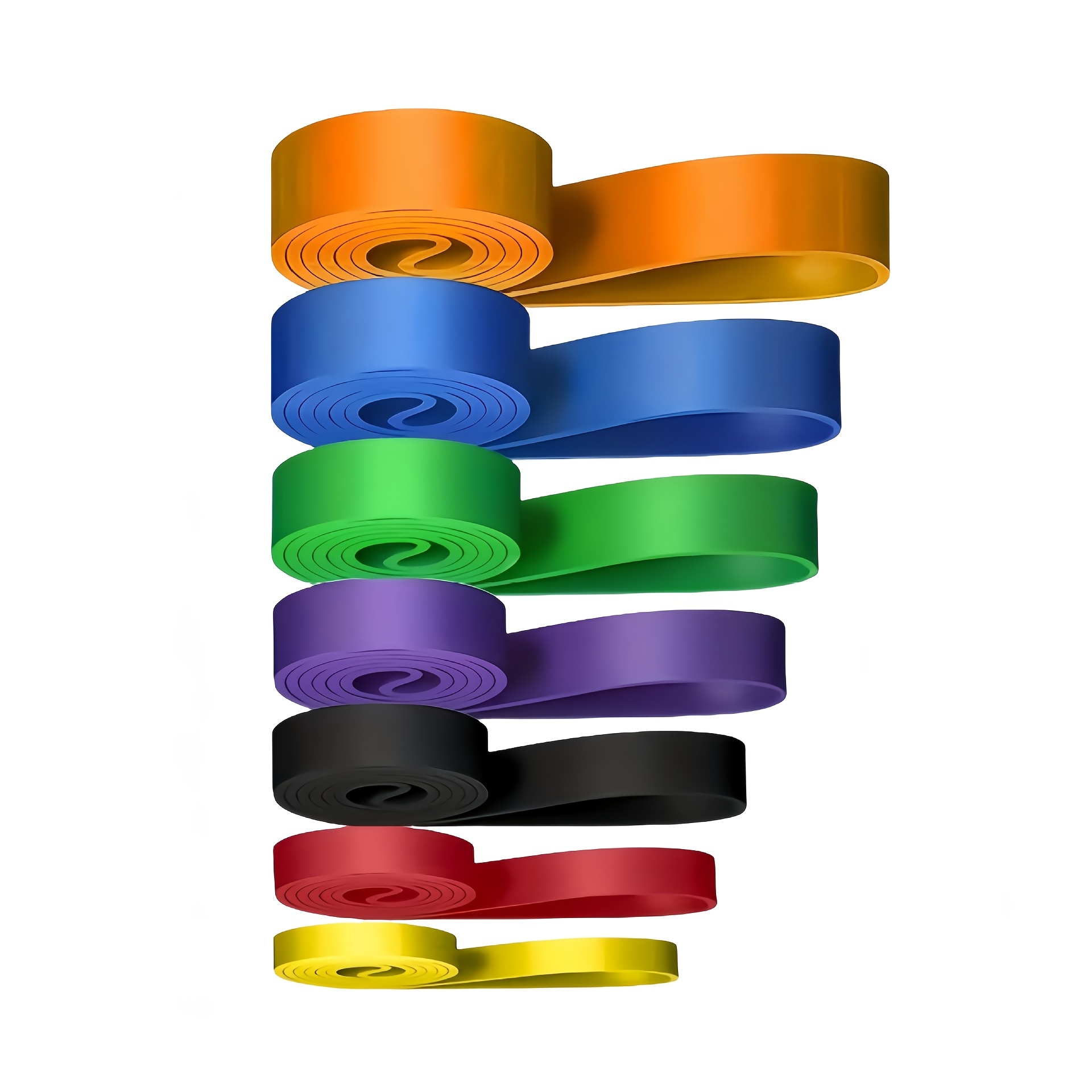 Image of 7pcs/set Of 7 Different Resistance Levels, Fitness Resistance Bands, Training Elastic Band Set, Home Workout Stretch Bands, Full-body Workout. Suitable For Men And Women, Gym, Home Workouts, Etc.
