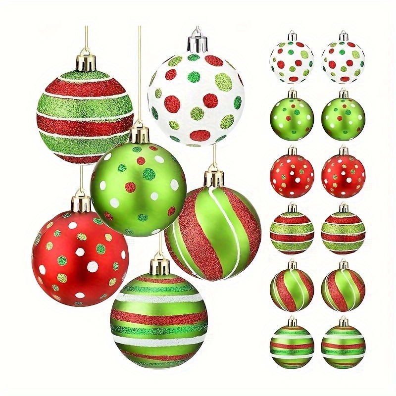 

- Glittering Set, 12pcs - Shatterproof Red, & For Christmas Tree Decoration And Parties