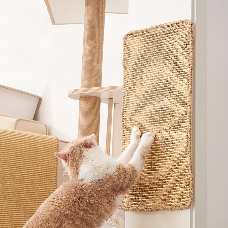 

[2-in-1 Cat Scratching Mat] Hemp Cat Scratching Mat, Wall-mounted, -resistant Pet Scratcher For Cats, With Protects Sofa And Walls, For