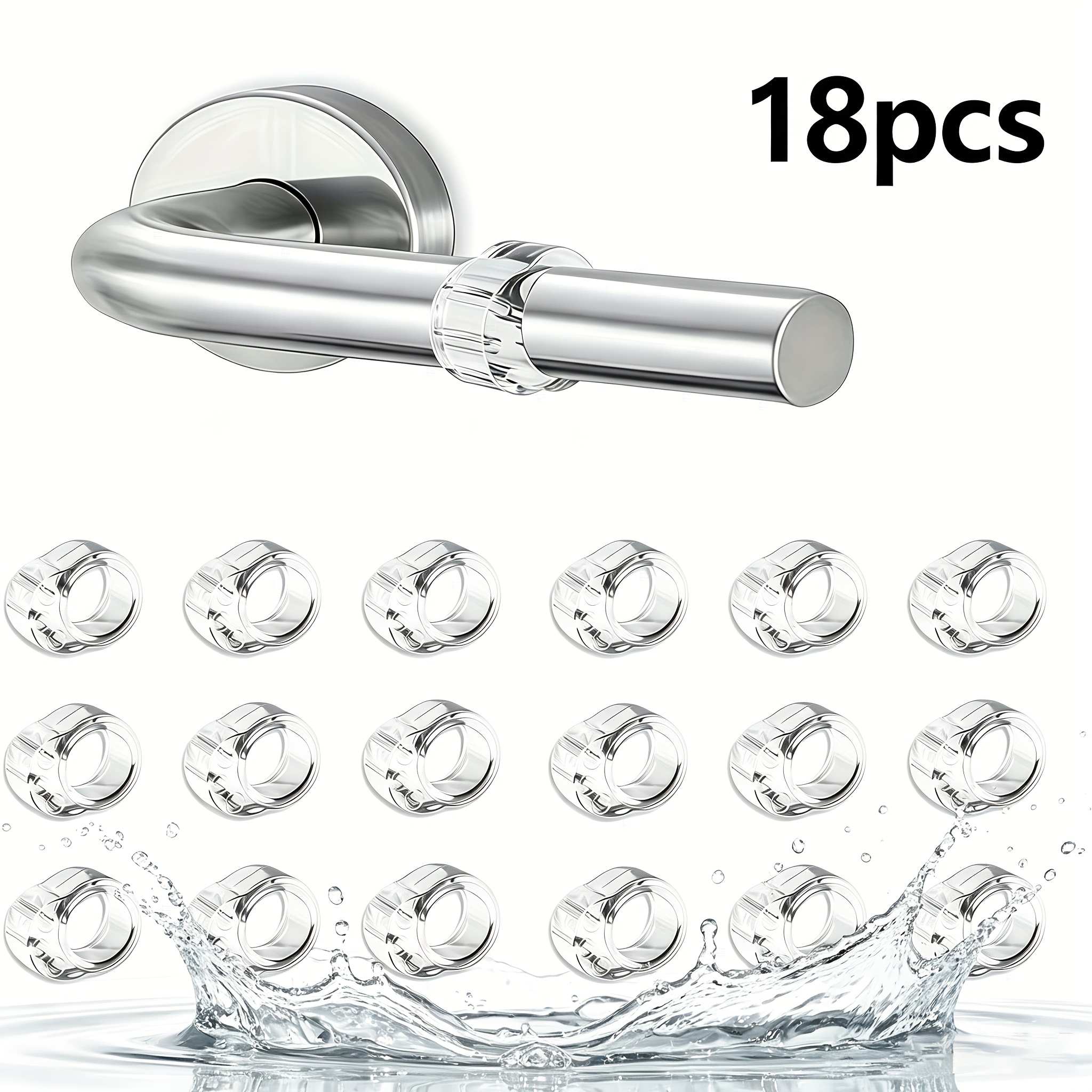 TEMU 18pcs Anneaux de butée de porte anti-collision en silicone épaissi améliorés, conçus pour résoudre le problème des bruits de fermeture bruyants