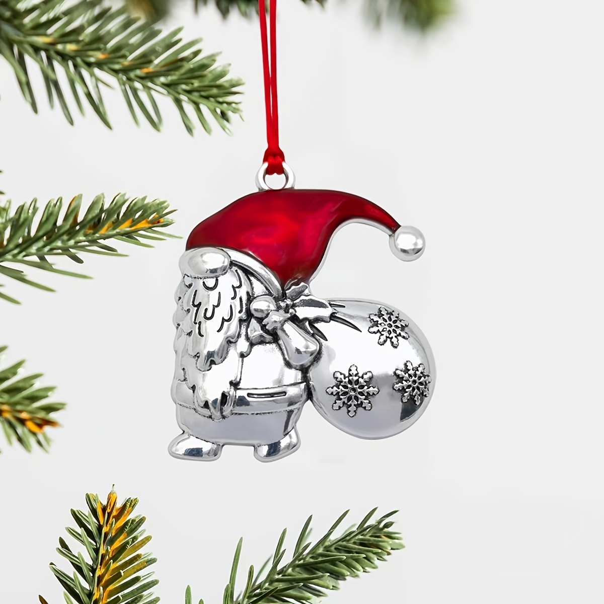 TEMU 1 Ornement de Gnome en Alliage pour Noël, Parfait pour la Décoration d'Arbre et les Scènes Festives – Un Idéal