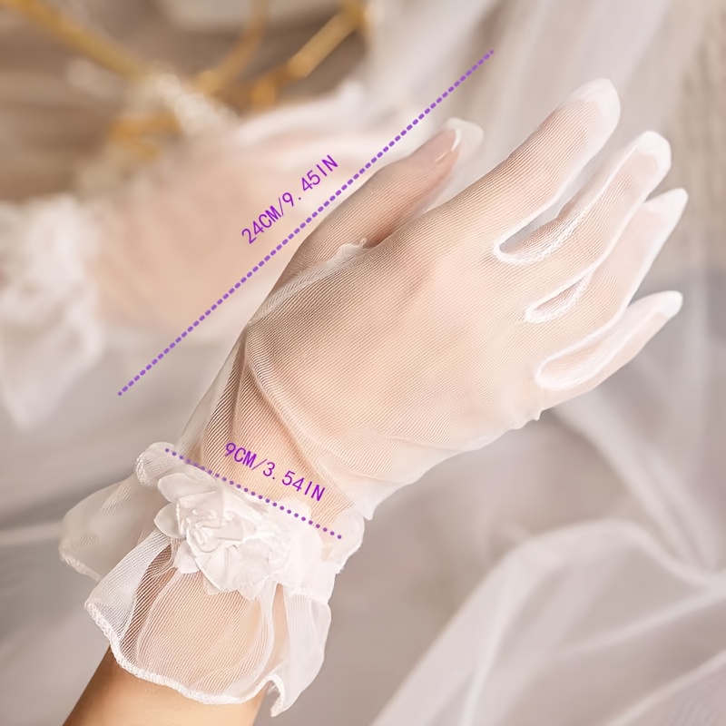 Guanti Corti Eleganti Da Sposa In Materiale Di Qualità – Guanti Da Sera E Da Cerimonia – Taglia Unica
