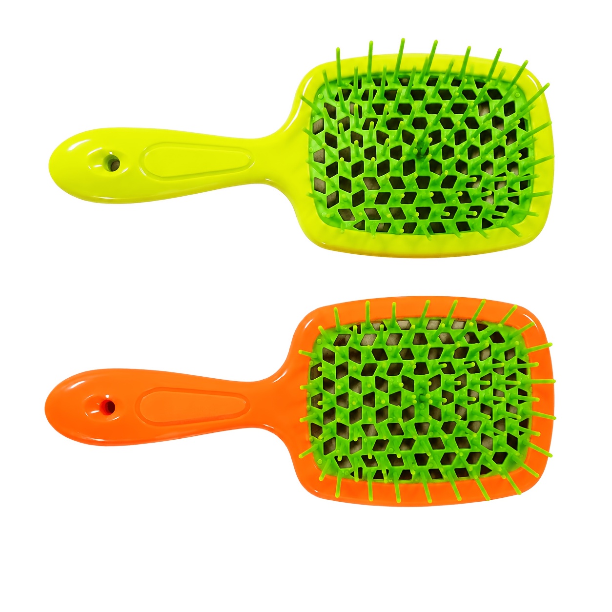 TEMU WANMEI Lot de 2 Brosses de Massage du Cuir - Brosses Anti-Statiques avec Dents Larges, Démêloir & Peigne Volumateur pour Cheveux /Mouillés, pour