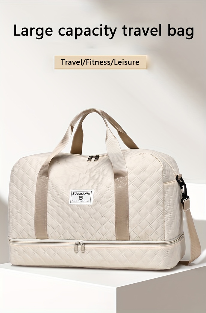 quilted nylon travel duffle bag shoe - Temu
