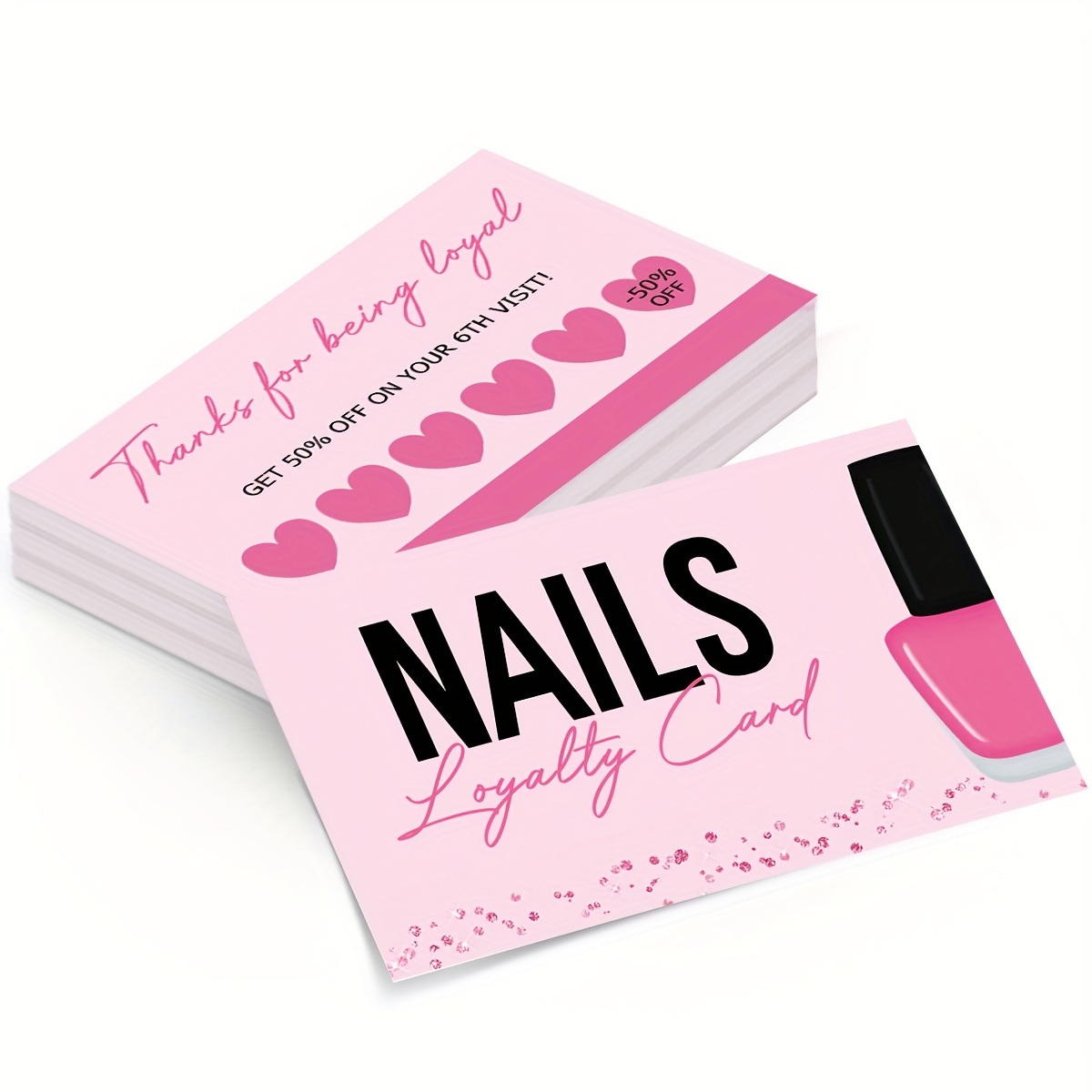 Image of 50pcs Nail Business Card False Nail Accessories Nail Oil Card Press On Nail Discount Cards Aftercare Card Board For Nail Salon Polish Manicurist ，for Toenail& Foot Clean